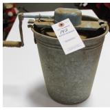 VINTAGE ICE CREAM CHURN IN GALVANIZED CHURN VINTAGE ICE CREAM CHURN IN GALVANIZED CHURN