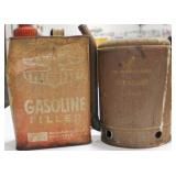 VINTAGE 1 GALLON LIQUID OIL CAN WITH SWING SPOUT