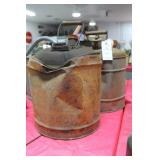 2 VINTAGE 5 GALLON GAS CANS 2 VINTAGE 5 GALLON GAS CANS