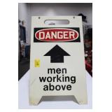 SANDWICH BOARD SIGN "DANGER - MEN WORKING ABOVE" SANDWICH BOARD SIGN "DANGER - MEN WORKING ABOVE"