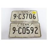 2 VINTAGE TENNESSEE LICENSE PLATES