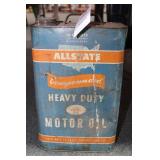 VINTAGE ALLSTATE HEAVY DUTY MOTOR OIL CAN