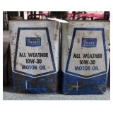 2 VINTAGE SEARS ALL WEATHER 10W-30 MOTOR OIL CANS 2 VINTAGE SEARS ALL WEATHER 10W-30 MOTOR OIL CANS