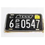 1961 TENNESSEE LICENSE PLATE