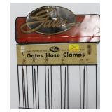 2 GATES ADVERTISING ITEMS: TIN SIGN AND HOSE 2 GATES ADVERTISING ITEMS: TIN SIGN AND HOSE