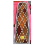 2 LEADED STAINED GLASS WINDOWS - 33" HIGH