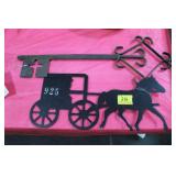 ORNAMENTAL IRON KEY AND HORSE/BUGGY IRON CUT OUT ORNAMENTAL IRON KEY AND HORSE/BUGGY IRON CUT OUT
