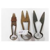 3 VINTAGE SHEEP SHEERS 3 VINTAGE SHEEP SHEERS