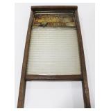 NATIONAL WASHBOARD CO. - GLASS WASHBOARD WITH TIN