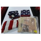 GROUPING: 3 AMERICAN FLAGS AND 3 HISTORICAL GROUPING: 3 AMERICAN FLAGS AND 3 HISTORICAL