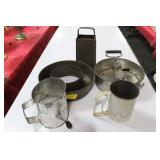 VINTAGE TIN KITCHENWARE: FLOUR SIFTERS, SPRING VINTAGE TIN KITCHENWARE: FLOUR SIFTERS, SPRING