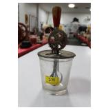 VINTAGE EGG BEATER WITH GLASS MEASURE CUP