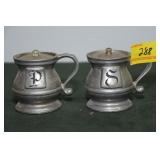 PEWTER SALT AND PEPPER SHAKER PEWTER SALT AND PEPPER SHAKER