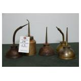 5 VINTAGE OIL CANS 5 VINTAGE OIL CANS