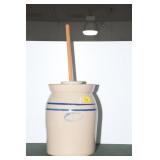 3 GALLON CROCK BUTTER CHURN - MARSHALL POTTERY - 3 GALLON CROCK BUTTER CHURN - MARSHALL POTTERY -