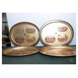 4 TIN ADVERTISING TRAYS FROM THE BANK OF