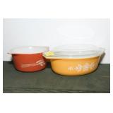 PYREX 1 1/2 QT. CASSEROLE WITH LID AND 1 QT.