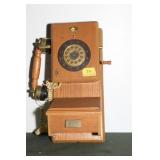 REPRODUCTION OAK WALL TELEPHONE "1927 COUNTRY