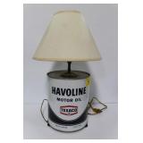 1 GALLON TEXACO HAVOLINE MOTOR OIL CAN ELECTRIC