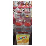 LANCE STORE DISPLAY: 4 - 10" GLASS CANDY JARS LANCE STORE DISPLAY: 4 - 10" GLASS CANDY JARS
