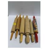 COLLECTION OF 6 WOODEN ROLLING PINS