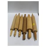 COLLECTION OF 6 WOODEN ROLLING PINS