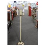 VINTAGE METAL FLOOR LAMP WITH MILK GLASS SHADE VINTAGE METAL FLOOR LAMP WITH MILK GLASS SHADE