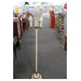 VINTAGE METAL FLOOR LAMP WITH MILK GLASS SHADE