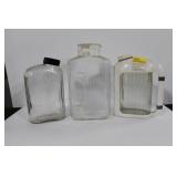 3 VINTAGE GLASS REFRIGERATOR WATER BOTTLES 3 VINTAGE GLASS REFRIGERATOR WATER BOTTLES