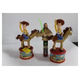 2 WOODY TOYS FROM TOY STORY AND 1 STAR WARS 2 WOODY TOYS FROM TOY STORY AND 1 STAR WARS