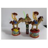 2 WOODY TOYS FROM TOY STORY AND 1 STAR WARS