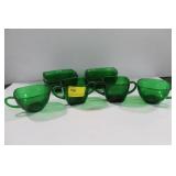 FOREST GREEN - "CHARM" PATTERN - 11 PCS. BOWLS