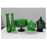 GROUPING: VASES, COMPOTES, ETC. - 5 PCS.