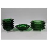 10 FOREST GREEN ASHTRAYS