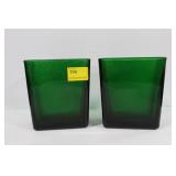 2 NAPCO FOREST GREEN VASES 2 NAPCO FOREST GREEN VASES