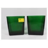 2 NAPCO FOREST GREEN VASES