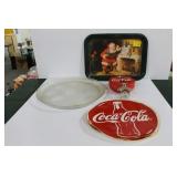 COCA-COLA COLLECTIBLES: TIN TRAY, BOTTLE OPENER,