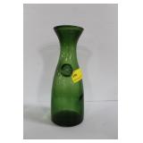 GREEN GLASS WINE CARAFE - EMBOSSED: SURA ROMA