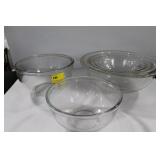 6 CLEAR GLASS MIXING BOWLS