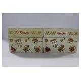 2 TIN RECIPE BOXES WITH RECIPES 2 TIN RECIPE BOXES WITH RECIPES
