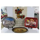 GROUPING: ADVERTISING ITEMS: COKE TIN TRAY, SHELL GROUPING: ADVERTISING ITEMS: COKE TIN TRAY, SHELL