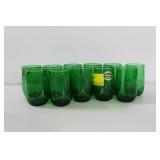 11 FOREST GREEN "ROLLY POLLY" JUICE GLASSES