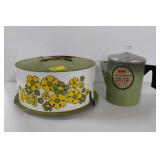 VINTAGE CAKE PAN AND CHILTON ALUMINUM PERCOLATOR VINTAGE CAKE PAN AND CHILTON ALUMINUM PERCOLATOR