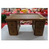 OAK LAP DESK WITH 4 DRAWERS