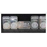 5 - 1 TROY OUNCE SILVER BARS APMEX - AMERICAN 5 - 1 TROY OUNCE SILVER BARS APMEX - AMERICAN