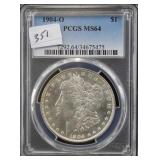 1904-O MORGAN SILVER DOLLAR - PCGS GRADED MS64