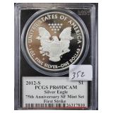 2012-S SILVER EAGLE - 75TH ANNIVERSARY SF MINT