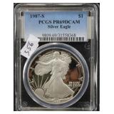 1987-S SILVER EAGLE - PCGS GRADED PR69DCAM