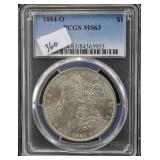 1884-O MORGAN SILVER DOLLAR - PCGS GRADED MS63