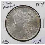 1878 MORGAN SILVER DOLLAR - 7 TAIL FEATHERS - REV